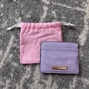 Poppy & Peonies Purple Card Holder with Pink Pouch